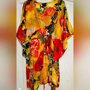 Sunflower sheer front tie suit cover
